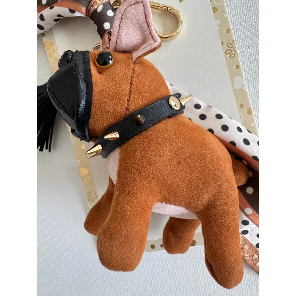 Piper‎ K French Bulldog Bag Charm Keychain Pardon My French Dog Tassel